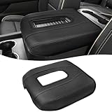 Center Console Armrest Cover for GMC Sierra & Chevy Silverado 2019-2025, Tahoe & Yukon & Suburban 2021-2025, Floor Console Bucket Seat Only, Vinyl Leather Trim, Scratchproof, Black