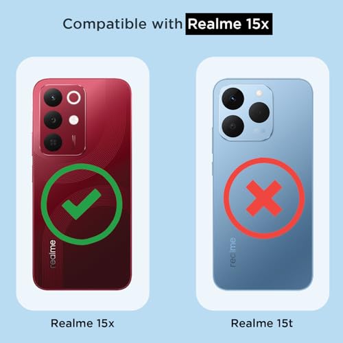 Image of Amazon Basics Back Cover for Realme Narzo 90X 5G / Realme C85 5G / Realme 15X 5G PC + TPU Clear Transparent Raised Edges Shockproof Protective Phone Bumper Case (Transparent)