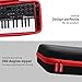 LTGEM Hard Case for Akai Professional MPK Mini Plus - USB MIDI Keyboard Controller - Travel Protective Carrying Storage Bag (Black+Red)