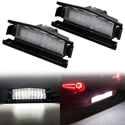 Nslumo Led License Plate Light Assembly For 2016-2021 Mazda Miata Mx-5 Nd Roadster, Oem Fit Replacement White 18-Smd Number Plate Led Tag Light #TOP19