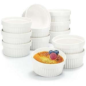 COM-FOUR 12er Soufflé Förmchen Set, Weiß