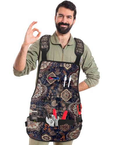 Delantal de tela Oxford con 16 bolsillos ajustable unisex miniatura 2