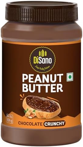 DiSano Chocolate Peanut Butter Crunchy, 924g, 23g Protein, Roasted Peanuts and Rich Cocoa, Ideal for Pre & Post-Workout, Healthy Spread for Breakfast & Snacking