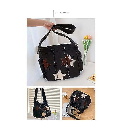 Women's Canvas Hippie Crossbody Handbag - Top Zipper, Sling Strap, Casual Handmade Bag2