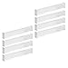 mDesign Expandable Kitchen Drawer Divider with Foam Ends, Adjustable Drawer Dividers with Strong Secure Hold, Dividers Lock in Place to Organize Drawers - Ligne Collection - 8 Pack - White