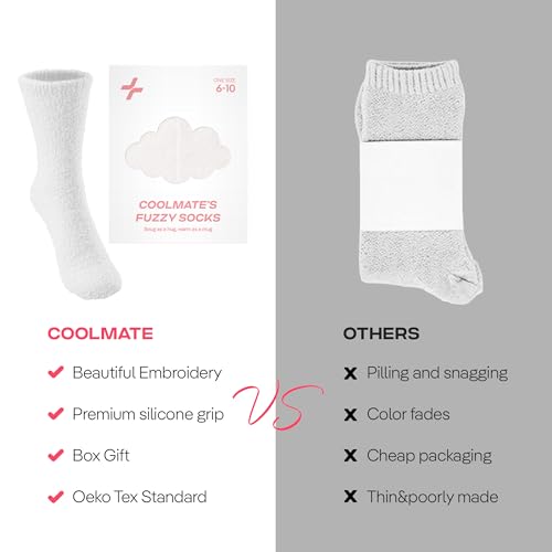 Image of COOLMATE Fuzzy Socks for Women Gift Box - Cozy Soft Cloud Socks for Spa Home, Mother's Day Gifts for Mom Grandma