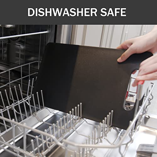 Palaxe Plastic Cutting Boards For Kitchen Non-Slip With Silicon Feet, Dishwasher Safe Thick Chopping Boards, Grip Handle, Rubber, Easy To Clean For Kitchen, Family, Outdoors(Black B) #TOP5