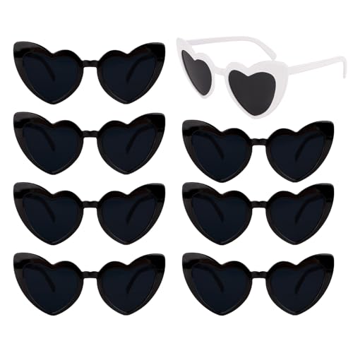 Semato Heart Shaped Sunglasses 8 Pairs Bachelorette Party Sunglasses Gifts for Women and Girls