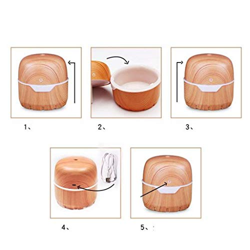 Nobranded 300 Ml Grão de Madeira Usb Carregamento Umidificador Névoa Ar para O Carro de Escritório e