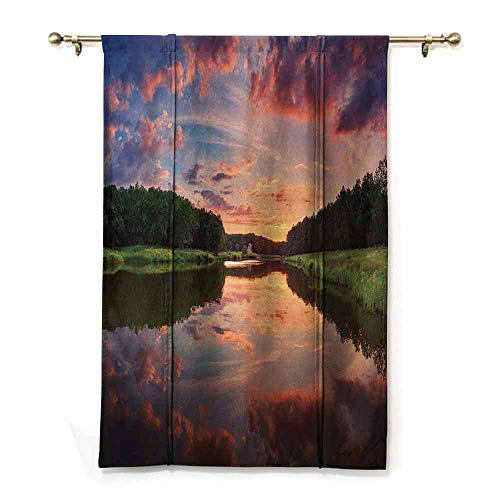 ZLMQWANXX Rideaux Romains Isolant Soleil Voilages Americain Bless America Drapeau USA Fond Valor Patriot Respirant Noir et Rouge W36 x L72 Color13