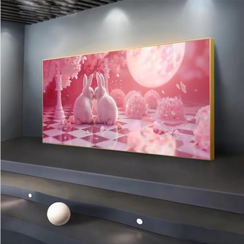 Peinture Diamant Adulte Lapin 5D Complet Grand Format Échecs 110x256cm