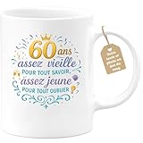 Recevez ce mug humoristique pour les 60 ans emballé avec soin pour garantir une livraison sécurisée. Un moyen durable de marquer un jalon important avec un cadeau qui continue de donner le sourire année après année.