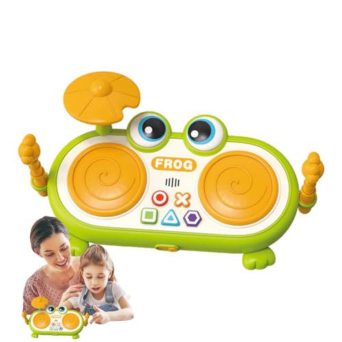 Juguetes musicales para bebés con forma de rana y tambores de percusión