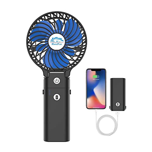 HandFan 5200mAh Portable Handheld Fan Rechargeable with Power Bank-3 Speeds Foldable Personal...