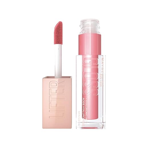 Maybelline NY Lip Lifter Gloss Brilho Labial com Ácido Hialurônico, Promove Lábios Volumosos, Hidratados e Cheios de Brilho, Aplicador XL para Make Glow, Cor Silk, 5.4ml