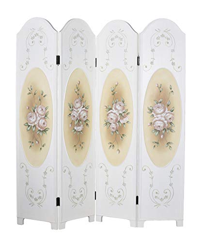 Paravent Wooden Room Divider Large Roses Painting Wild Roses Palazzo Exclusive