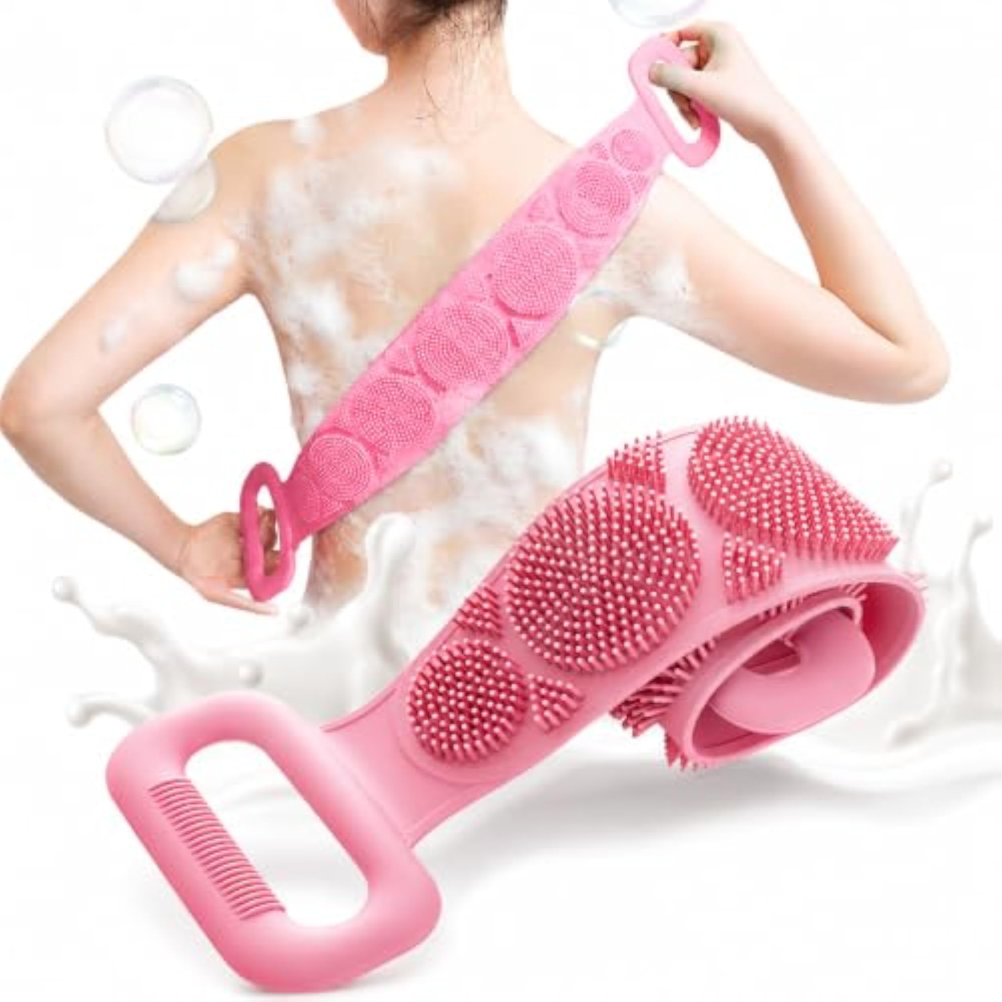 Silicone Back Scrubber, Double Sided Body Bath Brush
