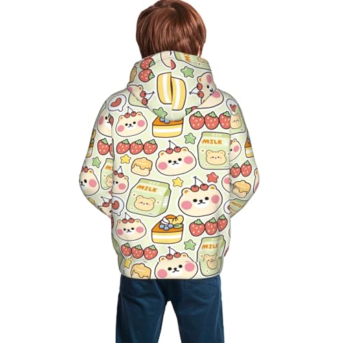 Cute Cherry Bear Face Kid Hoodies Boys Sweatshirts Girls Pullover with Pocket4