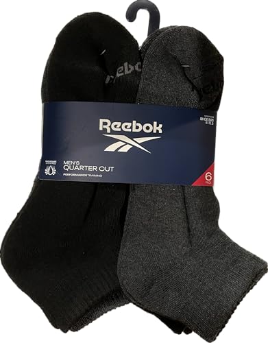 Reebok 6 PACK MEN'S QUARTER CUT SOCKS SHOE 6-12.5