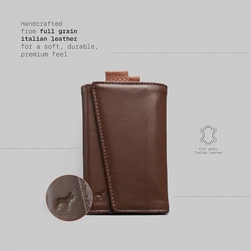Image of The Frenchie Co. - Speed Wallet - Front Pocket Minimalist Wallet - Ultra Slim RFID-blocking Card Holder with Quick Access Pull Tab - Full-Grain Italian Leather, Holds up to 8 Cards