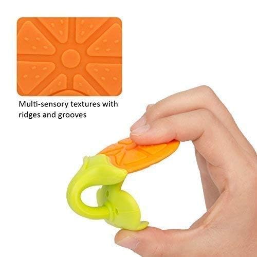 Image of BabyGo Silicone Fruit Food Nibbler & Infant Teether Set | BPA-Free Pacifier Feeder with Soft Nipple Gum Soother, Baby Chew Toy for Teething Relief & Oral Development (Pack of 2, Multicolor)
