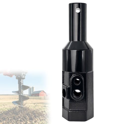 Auger Adapter 2" Hex Female to 2" Round Male for Skid Steer,Cast Steel