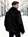 Eisctnd Men's Faux Fur Coat, Warm Fluffy Fuzzy Fleece Jacket with Lapel Collar for Winter Fashion Trench Outerwear(Black-S)