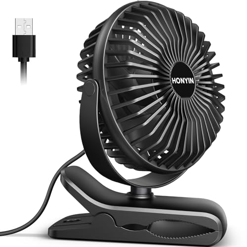 HONYIN Mini USB Clip, Hang & Desk Personal Fan by USB Plug In