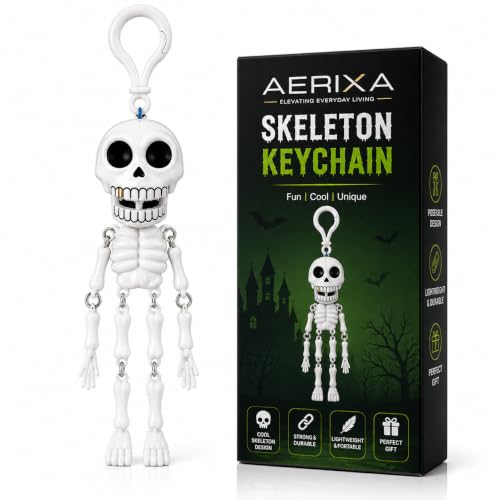Image of Skeleton Keychain with Movable Limbs | Cute skeleton with flexible arms & legs for fun movement.