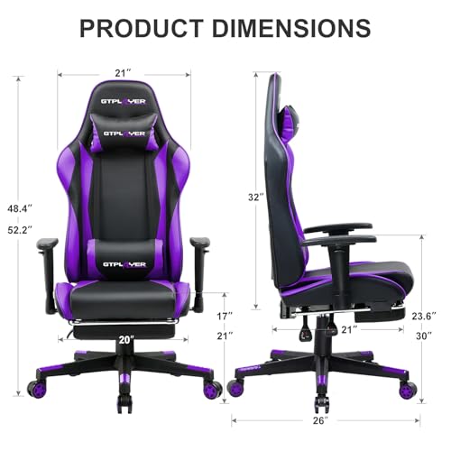GTPLAYER Gaming Chair with Footrest Ergonomic Computer Game Desk Chair Reclining Gamer Cha - image 7