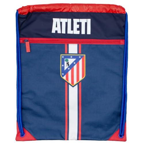 ms móvil shop Mochila Saco Atlético de Madrid 41 cm | Diseño Oficial con Escudo del Club | Cierre de Cordón | Ligera y Resistente | Ideal para Deporte, Escuela o Uso Diario | 100% Poliéster
