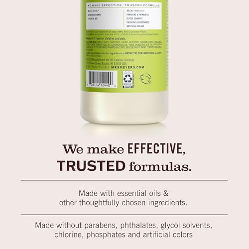 Image of MRS. MEYER'S CLEAN DAY Multi-Surface Everyday Concentrate, Lemon Verbena Scent, 32 Fl Oz Bottle | Dilute with Water for Powerful Cleaner, Makes Up to 16 Gallons per Bottle, Removes Dirt and Freshens Surfaces