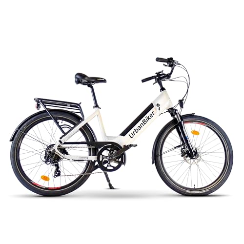 URBANBIKER Sidney | City E-Bike | 100KM Reichweite | Weiß | 26'