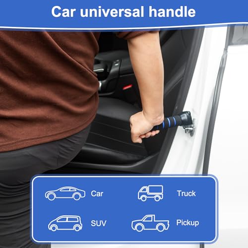 Image of Shouken 2 Packs 3 in 1 Car Door Handle for Elderly,Car Handle Assist Support Handle Multifunction Handle Car Door Latch Handle for Seniors and Handicapped,Window Breaker Seatbelt Cutter