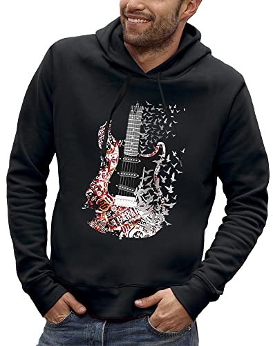 Sweat à capuche guitare électrique homme finitions haut de gamme et tissu premium
