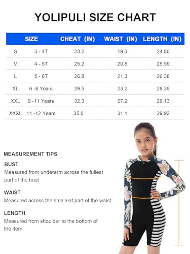Maiô de manga comprida para meninas: Rash Guard Boyleg UV FPS 50+ proteção solar surf maiô, Estampa