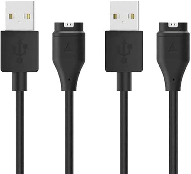 Charger for Garmin Forerunner 45 55 165 245 255 265 745 945 955 965 970, Approach S10 S12 S40 S42 S44 S60 S62 S70, Vivoactive 3 4 5 6, Instinct, Venu 3 3S 2 X1, Fenix 8 7 7S 7X 6 5 Charging Cable (2)