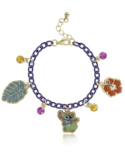 Disney Stitch Charm Bracelet for Women Official License, 6.5