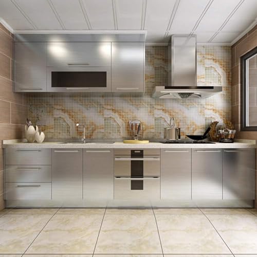 Image of HOME13 Self Adhesive Wallpaper Silver Glitter Removable and Decorative Vinyl Wallpaper for Kitchen Countertop Cabinets Table 1 Ft x 4 Ft with 2pcs