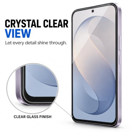 Image of ArmourPro Tempered Glass for Samsung Galaxy S26 FE - 9H Screen Protector with Black Border, Anti Scratch, Edge-to-Edge Coverage, HD Clarity, Smooth Touch, Case Friendly | Black