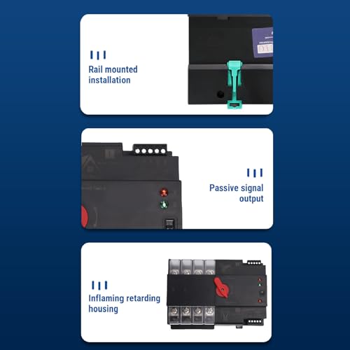 Commutateur de transfert automatique rail Din 4P AC 100A double alimentation - 3