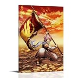 NWFWZP Fairy Tail - Póster decorativo clásico de anime y animación para pared, pintura decorativa para dormitorio, 20 x 30 cm, estilo marco