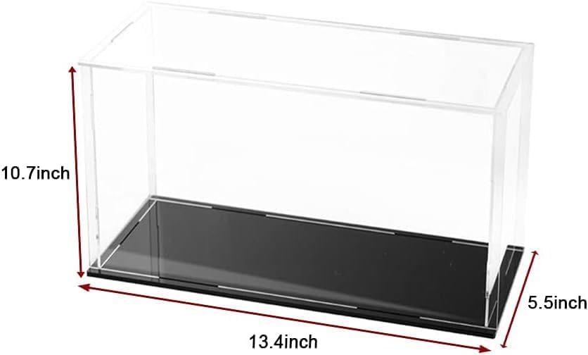 Image of Acrylic Display Case for Collectibles | Dustproof Transparent Showcase Box for Action Figures, Miniatures & Models | Countertop Cube with Protective Film ((13.5x6x10.6 inch; 34x15x27cm))