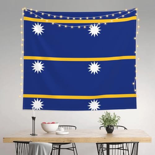 Tapiz grande con estampado de la bandera de Nauru, textil de pared de 152 x 130 cm 3