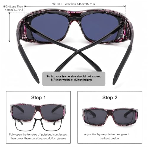 Image of Trysee Fit Over Sunglasses for Men Women Polarized Wrap Around Sunglasses to Wear Over Glasses with UV Protection TS0312