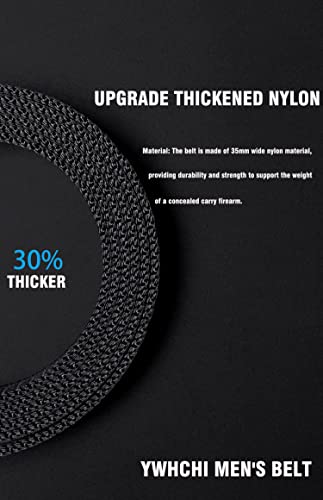 Ywhchi Men's Belt, Ratchet Casual Nylon Dress Belt For Men With Adjustable Automatic Buckle Utility Tactical Belt (Black-36-B350, 28"-46"- Waist (Length 53") Adjustable) #TOP1