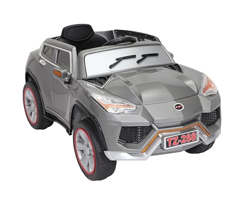 Image of Toyzone Lambo Electric Car - Grey | Rechargeable Car 12 V | Powered by 12 ah Battery | Music Player with Bluetoooth & USB | 6 Month Warranty on Battery | Make in India | for Kids 2+ Years