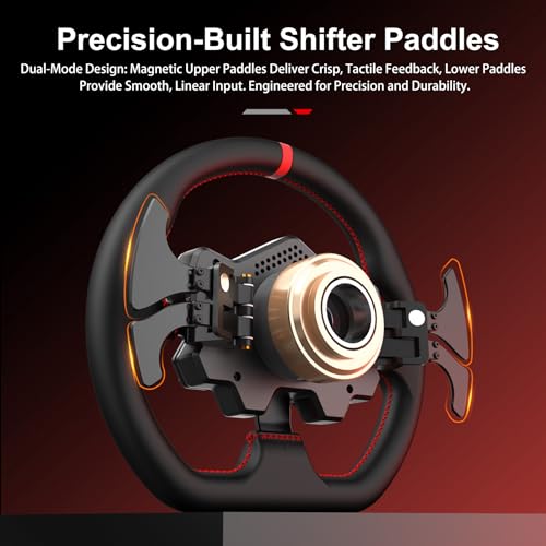 PXN VD10 + W DS R2 Racing Wheel Bundle - VD10 Direct Drive Base with W DS R2 Gaming Steering Wheel, 10Nm Force Feedback, Professional Servo Motor - Sim Racing Set for PC Windows - Thumbnail 6
