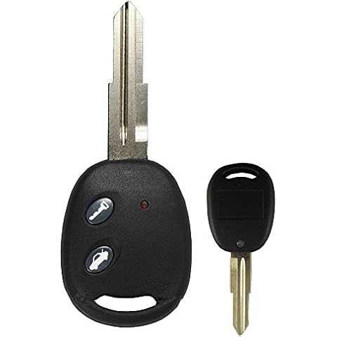 KEMANI New Uncut Blade Keyless Remote Entry Fob Shell Car Key Case 2 Button Compatible with 2004-2010 Chevrolet Chevy Aveo Replacement Cover