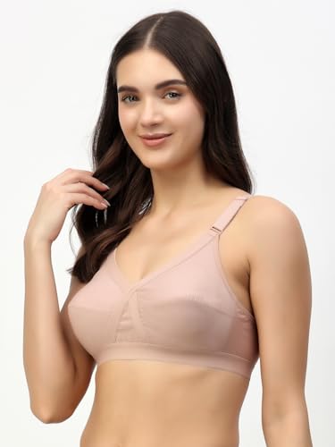 Image of Floret Women's Pure Cotton-Fabric Non Padded & Non-Wired Cut & Sew /Full Coverage Bra